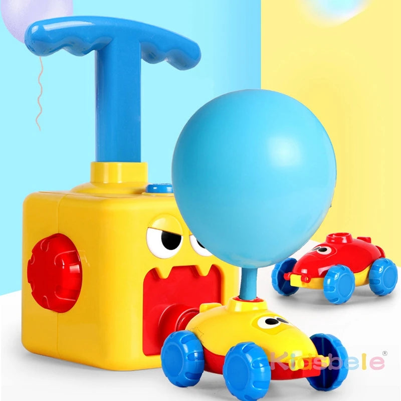 Powered balloon car Douyin hot selling children's inertia press balloon powered car puzzle new strange car toy