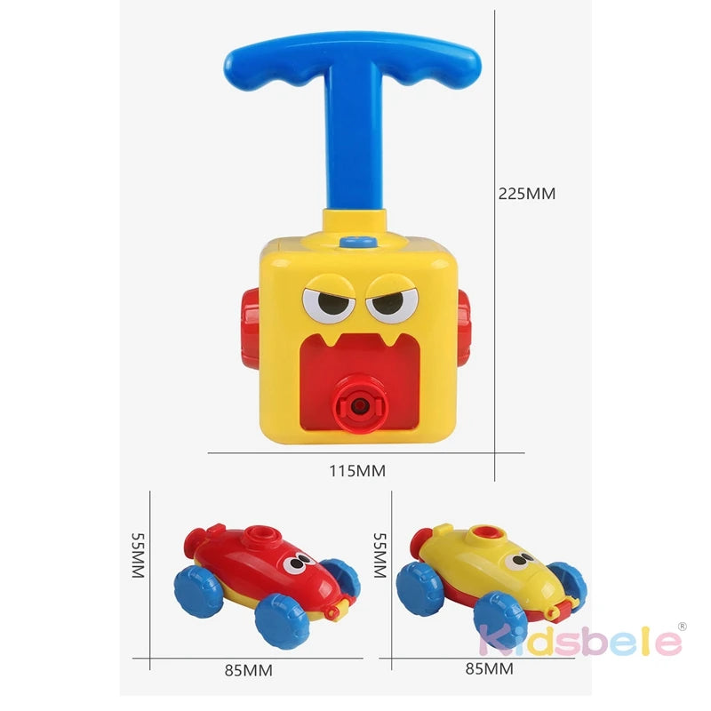 Powered balloon car Douyin hot selling children's inertia press balloon powered car puzzle new strange car toy