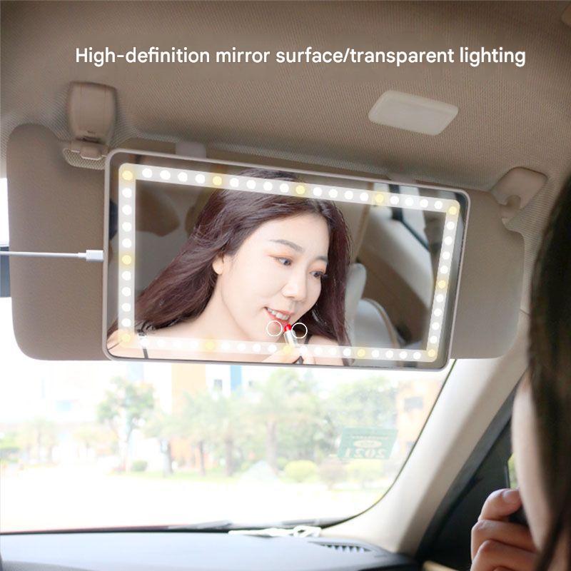 Led car cosmetic mirror, sun visor fill light mirror, smart lighted car accessories, beauty mirror, foreign trade manufacturer customization