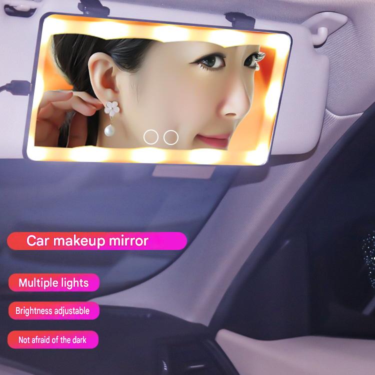 Led car cosmetic mirror, sun visor fill light mirror, smart lighted car accessories, beauty mirror, foreign trade manufacturer customization
