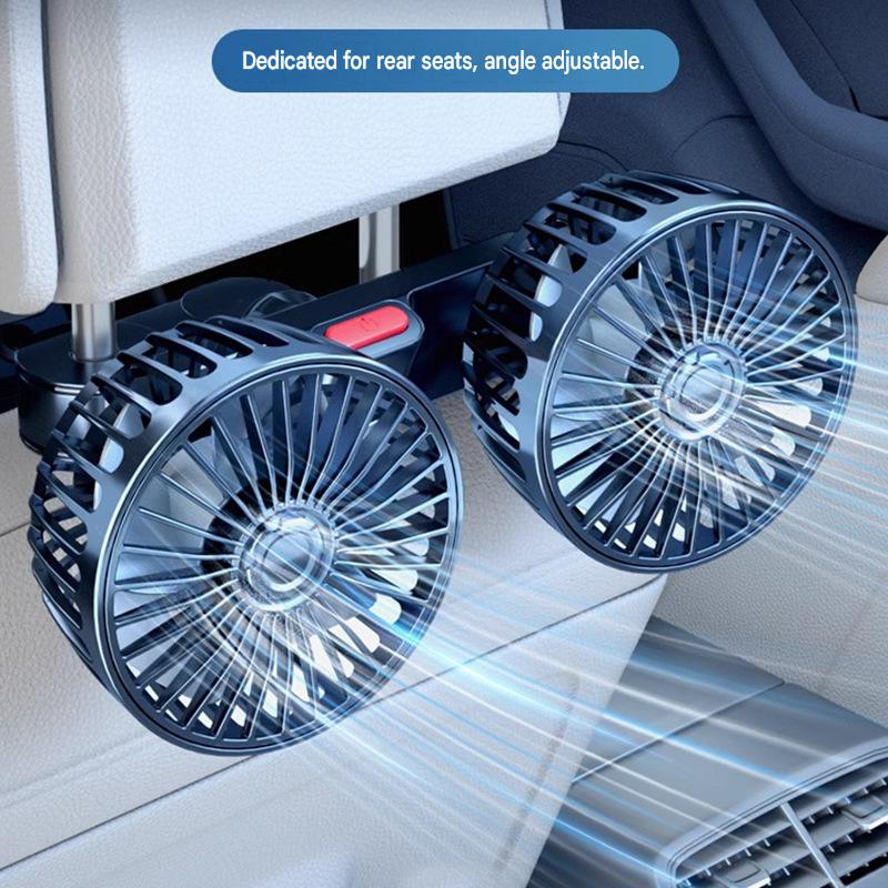 Car accessories car fan powerful 12V24VUSB interface double-head electric fan universal car rear seat back