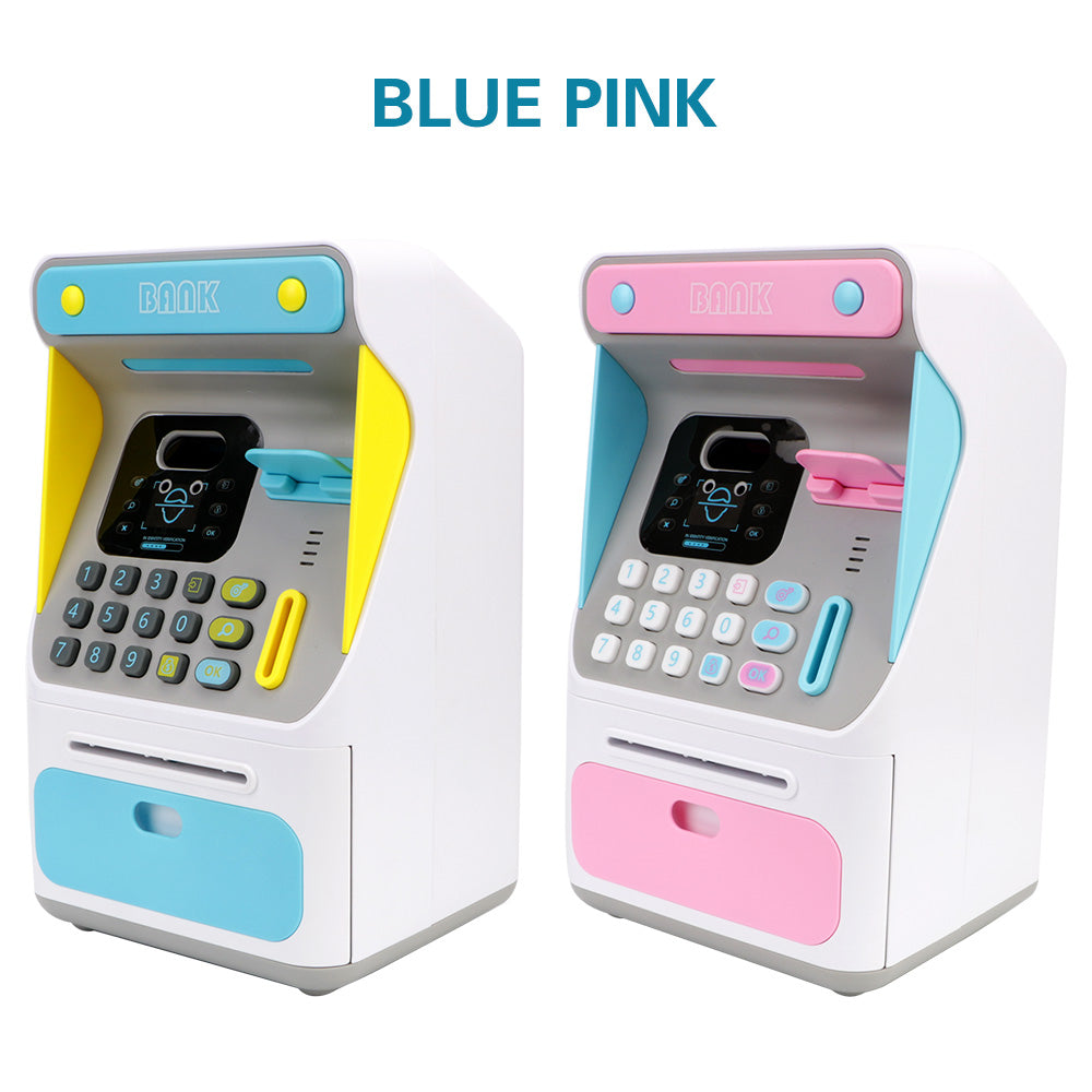 Simulation Face Recognition ATM Cash Deposit Box Simulation Password Automatic Rolling Money Safe Deposit Box Educational Toys