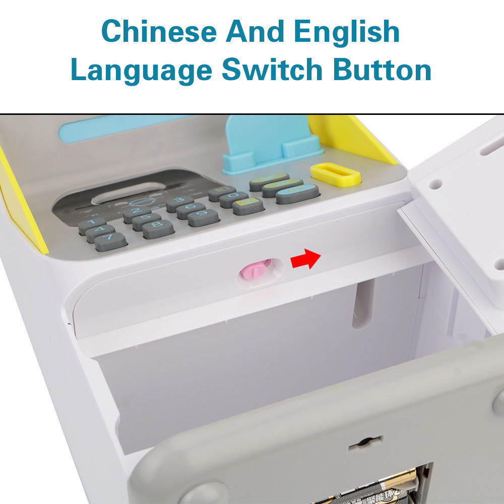 Simulation Face Recognition ATM Cash Deposit Box Simulation Password Automatic Rolling Money Safe Deposit Box Educational Toys