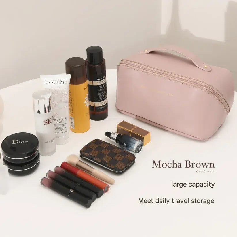 PU organ pillow cosmetic bag female portable large capacity travel portable ins high-end wash makeup storage bag