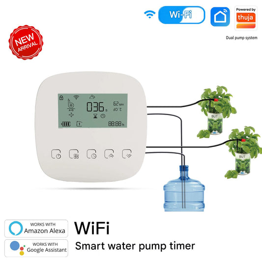 WiFi Tuya Smart Home Watering Timer Charging App Micro Drip Irrigation System Double Pump Irrigation Smart Switch