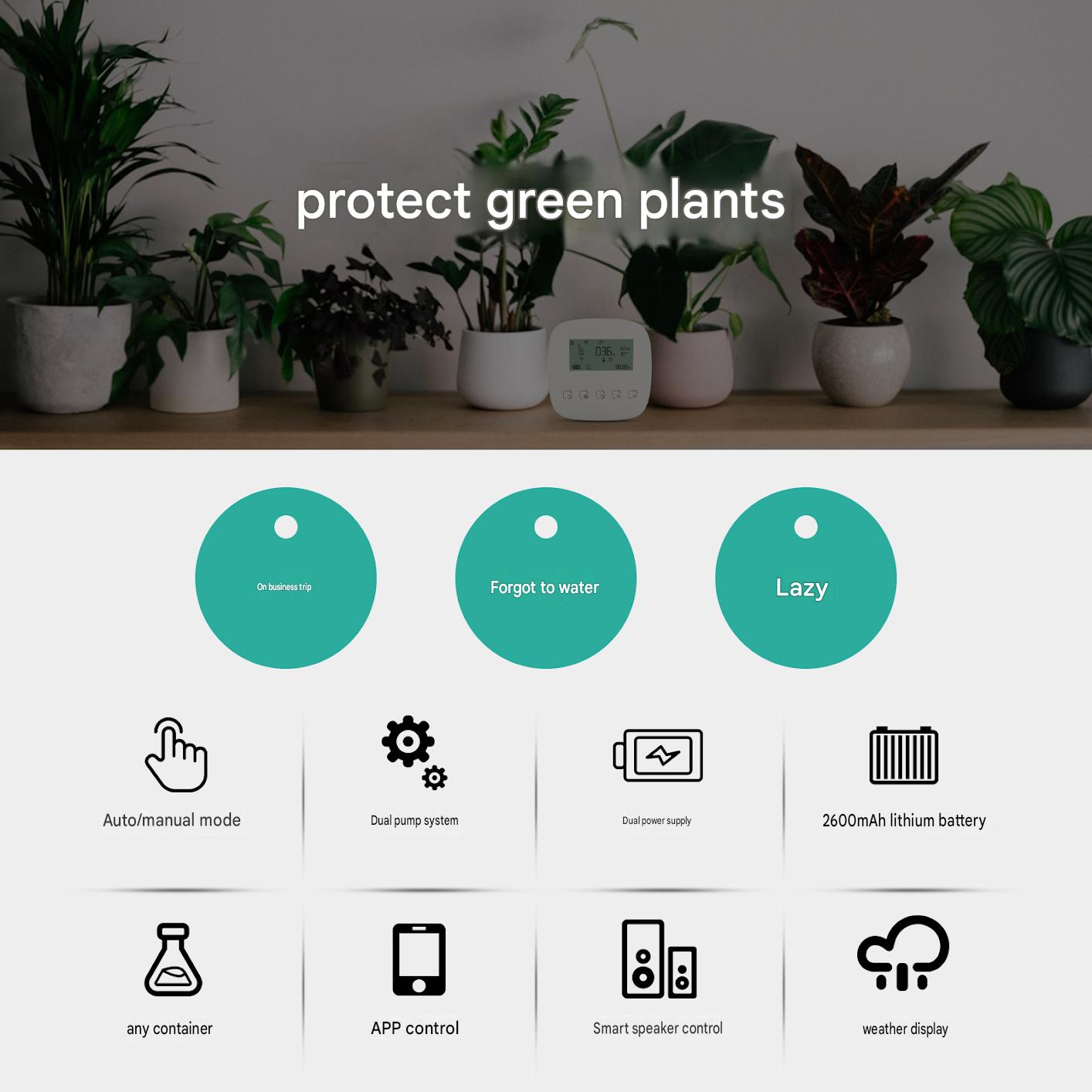 WiFi Tuya Smart Home Watering Timer Charging App Micro Drip Irrigation System Double Pump Irrigation Smart Switch