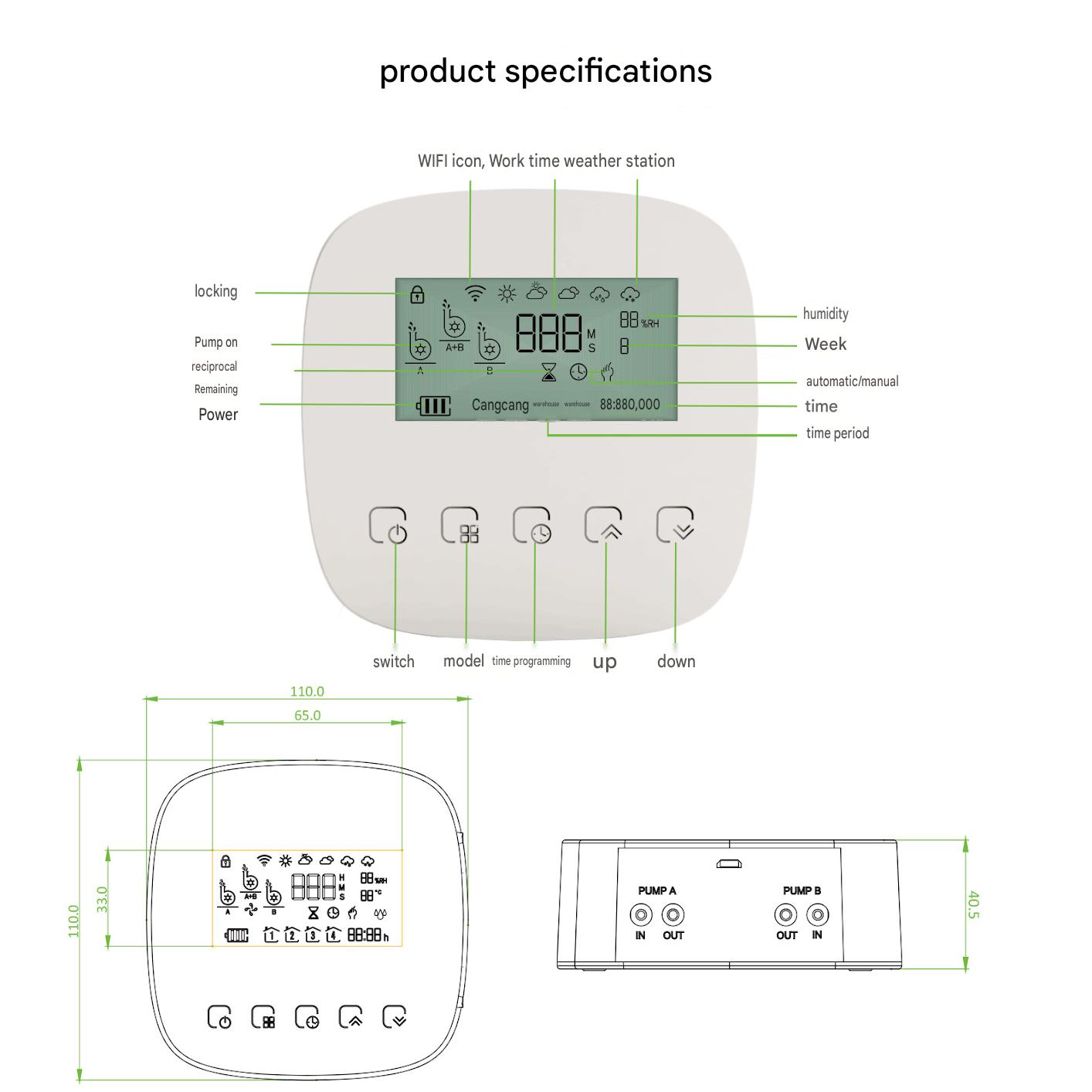 WiFi Tuya Smart Home Watering Timer Charging App Micro Drip Irrigation System Double Pump Irrigation Smart Switch