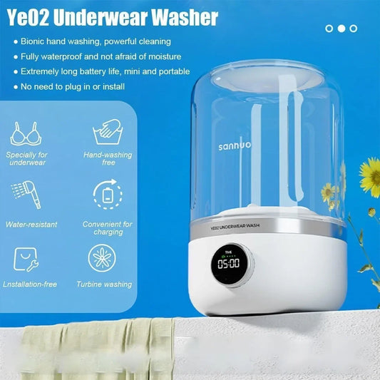 Sanhuo Laundry Cup Portable Installation-Free Small Washing Machine for Washing Socks, Underwear, and Panties Waterproof Mini Washing Machine