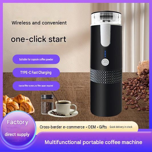 Cross-border portable coffee machine outdoor mini wireless electric fully automatic K CUP capsule coffee machine