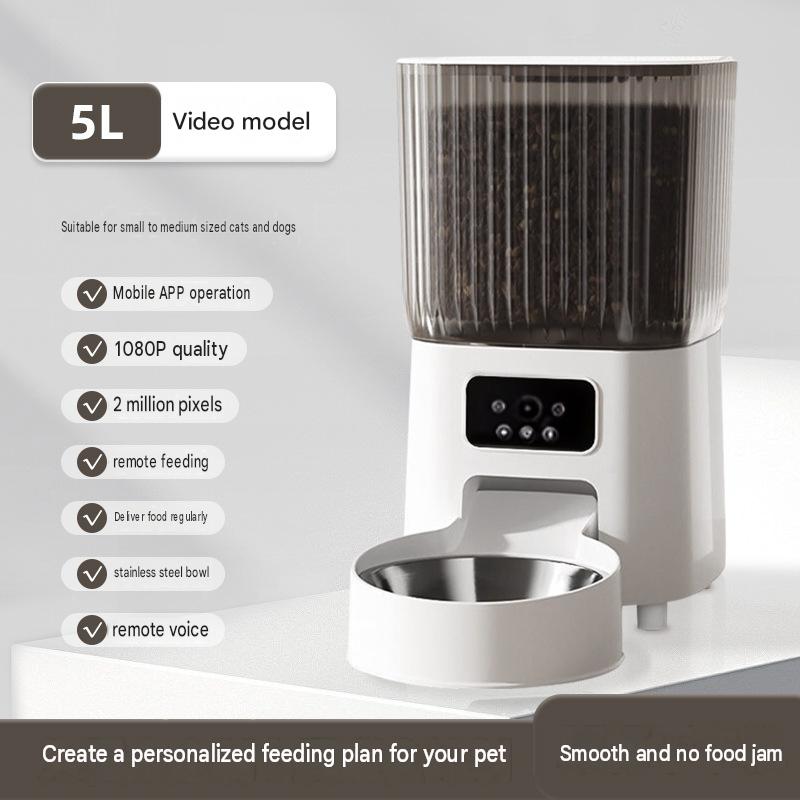 Pet smart feeder cat large capacity remote monitoring timing quantitative with camera automatic cat feeding artifact