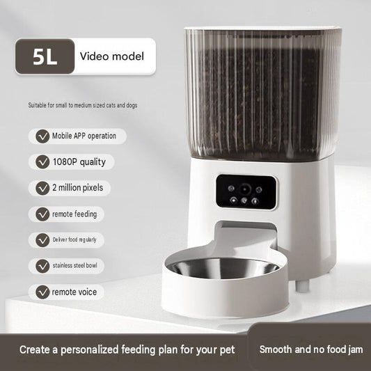 Pet smart feeder cat large capacity remote monitoring timing quantitative with camera automatic cat feeding artifact