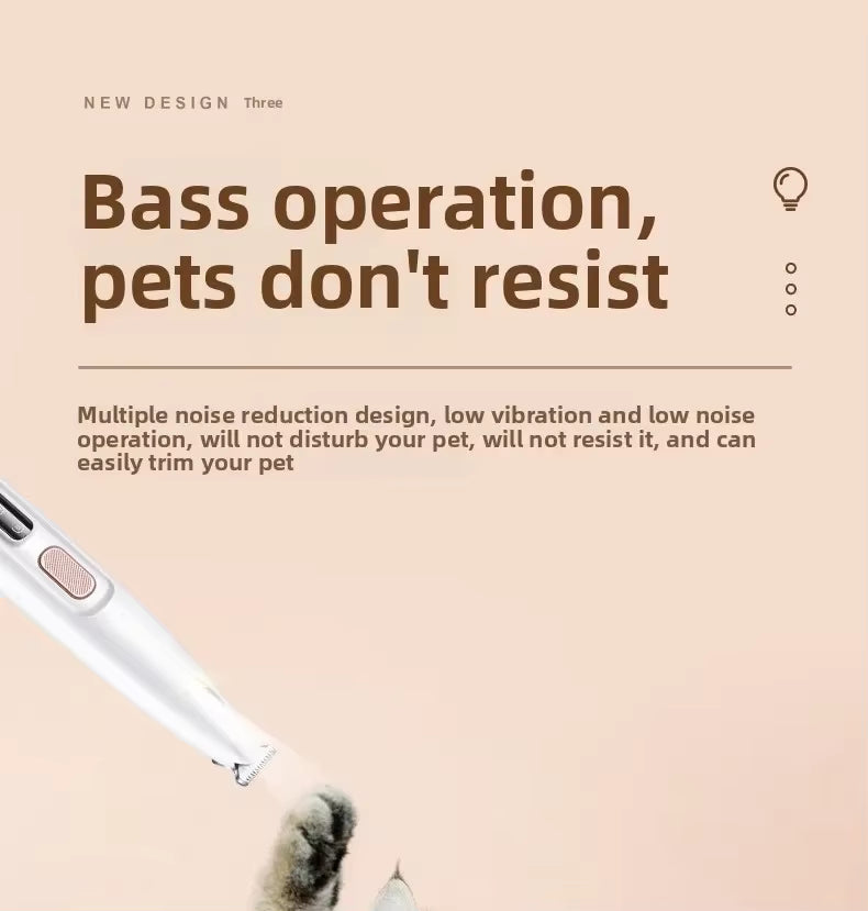 Waterproof LED Light Dog and Cat Foot Shaver Pet Foot Hair Shaving Rechargeable Electric Hair Clipper with Light Dog Hair Trimmer