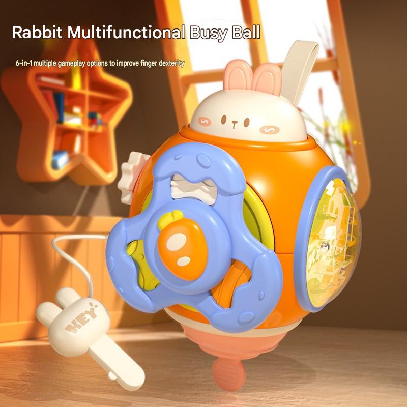 Cross-border baby busy hand catching ball puzzle sensory unified cube six polyhedron Rubik's cube dynamic early education busy ball