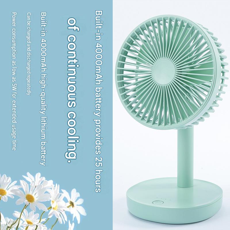 Korean HYUNDAI desktop fan rechargeable shaking fan desktop silent circulation fan outdoor long-lasting fan