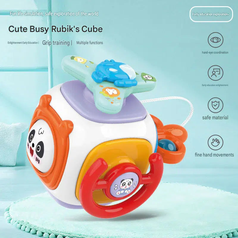 Cross-border baby busy hand catching ball puzzle sensory unified cube six polyhedron Rubik's cube dynamic early education busy ball